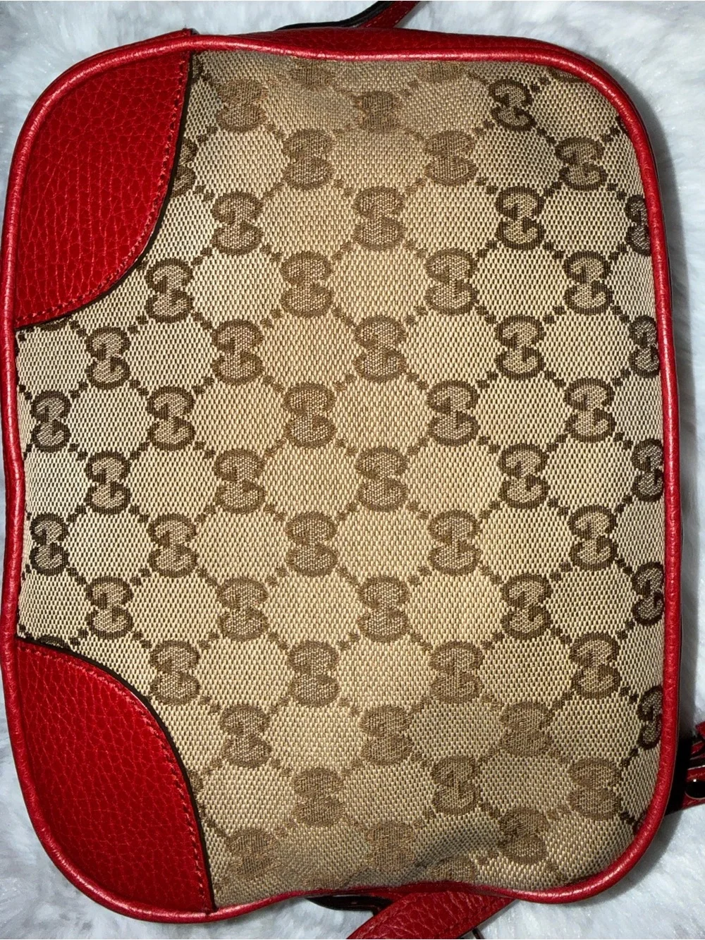 Gucci Mini Bree Crossbody Bag with Red Leather Trim